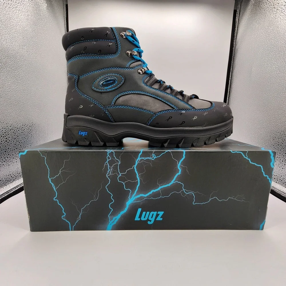Lugz x Psychworld Ridgeline Chukka Boots Mens 12 Black & Blue Lace Up NEW in Box